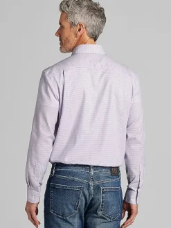 Patterned Dress Shirts|Dress Shirts-Pronto Uomo Classic Fit Houndstooth Dress Shirt Pink