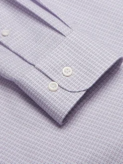 Patterned Dress Shirts|Dress Shirts-Pronto Uomo Classic Fit Houndstooth Dress Shirt Pink