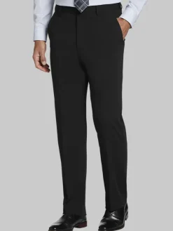 Big & Tall Pants|Dress Pants-Joseph Abboud Classic Fit Luxe Dress Pants Black
