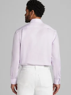 Patterned Dress Shirts|Designer Dress Shirts-Joseph Abboud Classic Fit Mini Grid Dress Shirt Purple