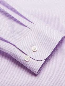 Patterned Dress Shirts|Designer Dress Shirts-Joseph Abboud Classic Fit Mini Grid Dress Shirt Purple