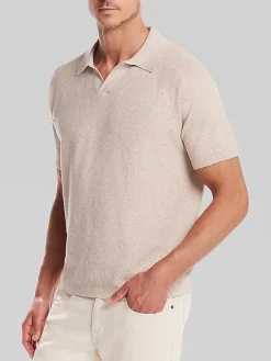 Sweaters-Weatherproof Vintage Classic Fit Mixed Knit Johnny Collar Sweater Aqua