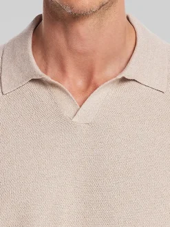 Sweaters-Weatherproof Vintage Classic Fit Mixed Knit Johnny Collar Sweater Aqua