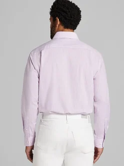 Patterned Dress Shirts|Dress Shirts-Wilke-Rodriguez Classic Fit Multi-Stripe Dress Shirt Purple