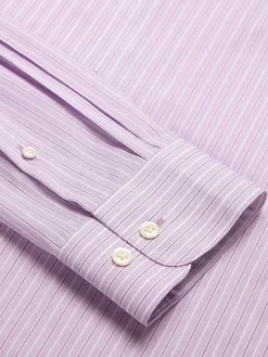 Patterned Dress Shirts|Dress Shirts-Wilke-Rodriguez Classic Fit Multi-Stripe Dress Shirt Purple