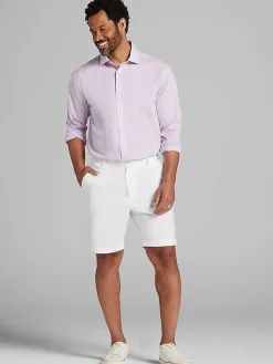 Patterned Dress Shirts|Dress Shirts-Wilke-Rodriguez Classic Fit Multi-Stripe Dress Shirt Purple