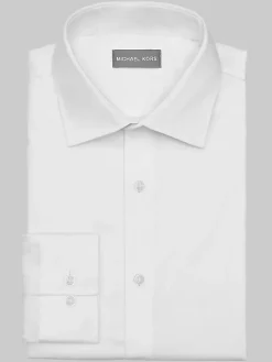 Solid Dress Shirts|White Dress Shirts-Michael Kors Classic Fit Passport Dress Shirt Gray