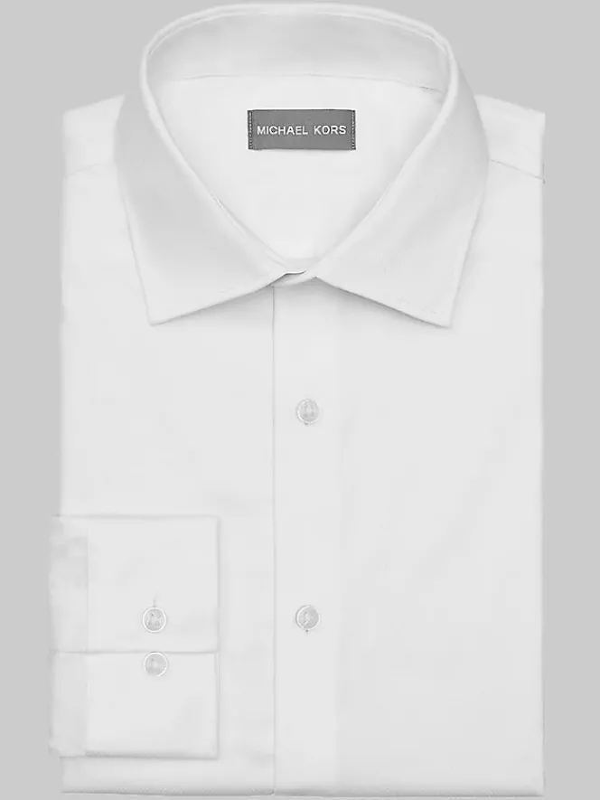Solid Dress Shirts|White Dress Shirts-Michael Kors Classic Fit Passport Dress Shirt Gray