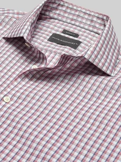Big & Tall Dress Shirts|Patterned Dress Shirts-Wilke-Rodriguez Classic Fit Plaid Dress Shirt Red
