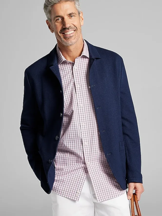 Big & Tall Dress Shirts|Patterned Dress Shirts-Wilke-Rodriguez Classic Fit Plaid Dress Shirt Red