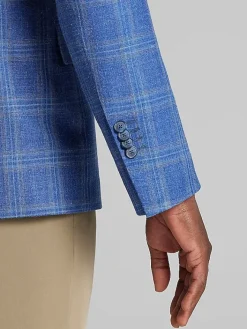 Sport Coats|Sport Coats-Joseph Abboud Classic Fit Plaid Sport Coat Blue Plaid