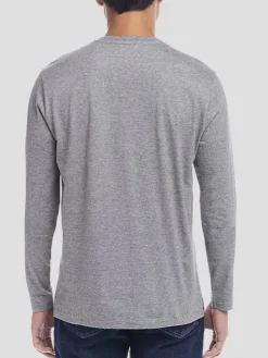 Casual Shirts|T-shirts-Weatherproof Vintage Classic Fit Soft Jersey Button Front Henley Med Grey