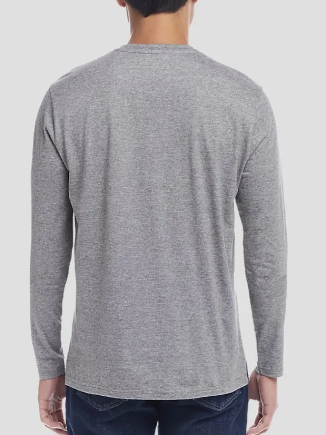Casual Shirts|T-shirts-Weatherproof Vintage Classic Fit Soft Jersey Button Front Henley Med Grey