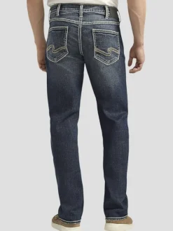 Jeans|Jeans-Silver Jeans Classic Fit Straight Leg Denim Jeans Dark Wash