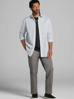 Patterned Dress Shirts|Dress Shirts-Wilke-Rodriguez Classic Fit Tattersall Plaid Dress Shirt Aqua