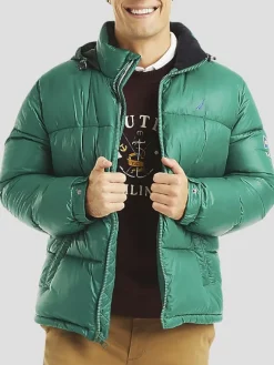 Outerwear-Nautica Classic Fit Waterproof Down Puffer Jacket Kelly Green