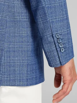Sport Coats|Sport Coats-Joseph Abboud Classic Fit Windowpane Plaid Sport Coat Up Blue Windowpane Check