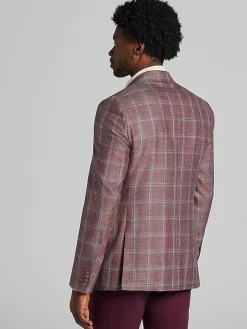 Sport Coats|Sport Coats-Joseph Abboud Classic Fit Windowpane Sport Coat Orchid Windowpane