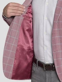 Sport Coats|Sport Coats-Michael Strahan Classic Fit Windowpane Sport Coat Blue Windowpane