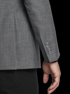 Sport Coats|Sport Coats-Joseph Abboud Classic Fit Wool Blend Houndstooth Sport Coat Gray Houndstooth