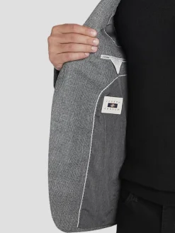 Sport Coats|Sport Coats-Joseph Abboud Classic Fit Wool Blend Houndstooth Sport Coat Gray Houndstooth