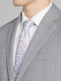 3-piece Suits|Suit Separates-Joseph Abboud Classic Fit Wool Blend Plaid Suit Jacket Platinum Plaid