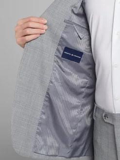 3-piece Suits|Suit Separates-Joseph Abboud Classic Fit Wool Blend Plaid Suit Jacket Platinum Plaid