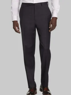 Dress Pants|3-piece Suits-Michael Strahan Classic Fit Wool Blend Plaid Suit Pants Pueple Plaid