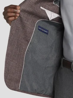 Sport Coats|Sport Coats-Joseph Abboud Classic Fit Wool Blend Plaid Sport Coat Rust Plaid