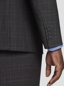 3-piece Suits|Suit Separates-Michael Strahan Classic Fit Wool Blend Plaid Suit Jacket Charcoal Plaid