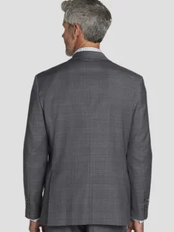 3-piece Suits|Suit Separates-Joseph Abboud Classic Fit Wool Blend Suit Jacket Gray Plaid