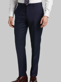 Big & Tall Pants|Big & Tall Suits-Joseph Abboud Classic Fit Wool Blend Suit Pants Navy Solid
