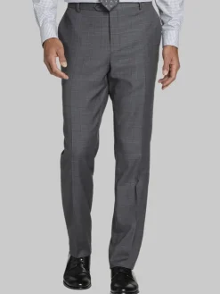 Dress Pants|3-piece Suits-Joseph Abboud Classic Fit Wool Blend Suit Pants Gray Plaid