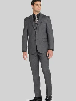 3-piece Suits|Suit Separates-Joseph Abboud Classic Fit Wool Blend Suit Jacket Black Solid