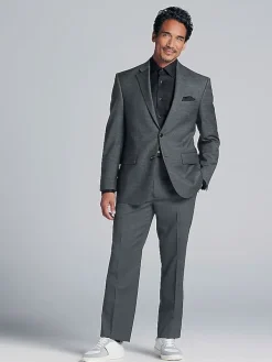 3-piece Suits|Suit Separates-Joseph Abboud Classic Fit Wool Blend Suit Jacket Black Solid