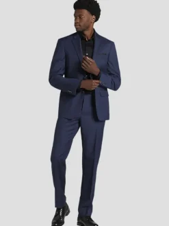 3-piece Suits|Suit Separates-Joseph Abboud Classic Fit Wool Blend Windowpane Suit Jacket Blue Window