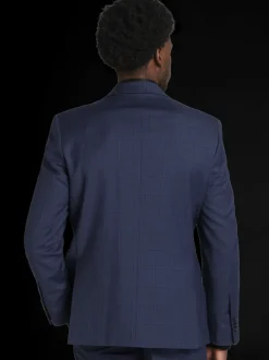 3-piece Suits|Suit Separates-Joseph Abboud Classic Fit Wool Blend Windowpane Suit Jacket Blue Window