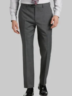Dress Pants|3-piece Suits-Joseph Abboud Classic Fit Wool Suit Pants Gray Sharkskin