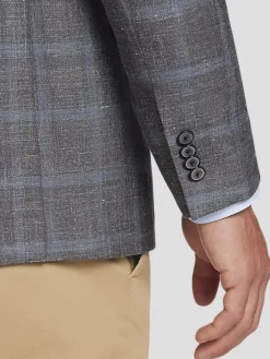 Sport Coats|Sport Coats-Joseph Abboud Classic Fit Wool Windowpane Sport Coat Gray Windowpane