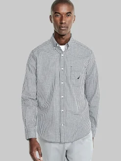 Button Up Shirts|Casual Shirts-Nautica Classic Fit Wrinkle Resistant Button Up Shirt Navy