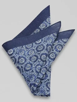Formal Accessories|Pocket Squares-Joseph Abboud Classic Indigo Pattern Pocket Square Brown