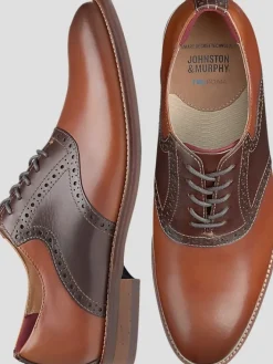 Dress & Formal Shoes|Oxfords-Johnston &Amp; Murphy Conard 2.0 Leather Plain Toe Oxfords Tan/Mahogany
