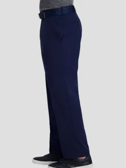 Casual Pants & Chinos|Casual Pants & Chinos-Haggar Cool Right&reg; Performance Flex Classic Fit Flat Front Pant Black Solid