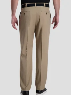 Casual Pants & Chinos|Casual Pants & Chinos-Haggar Cool Right&reg; Performance Flex Classic Fit Pleat Front Pant Black Solid