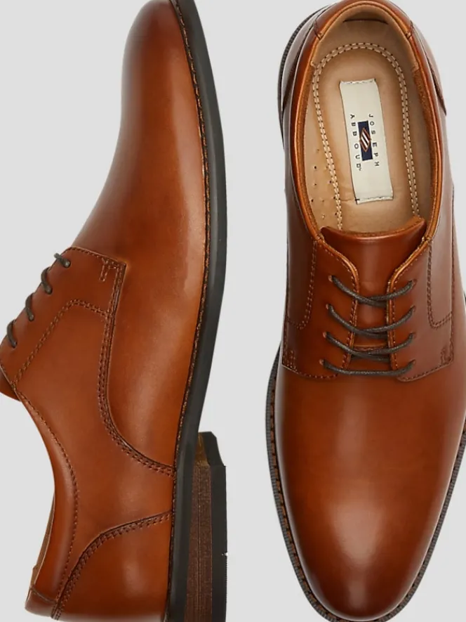 Oxfords|Dress & Formal Shoes-Joseph Abboud Cosmo Leather Plain Toe Oxfords Black
