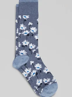 Socks-Egara Daisies Socks Denim Heather