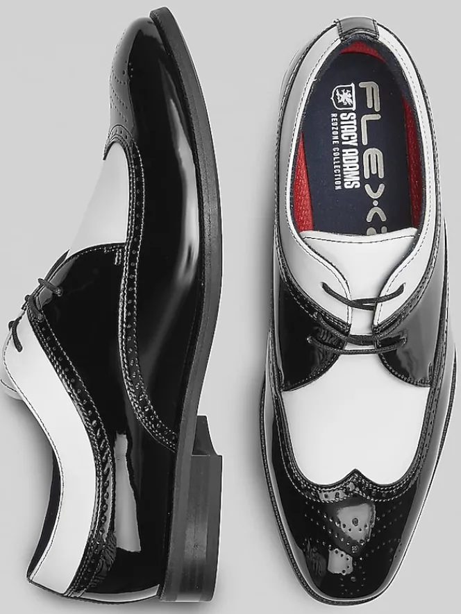 Oxfords|Dress & Formal Shoes-Stacy Adams Dayton II Wingtip Oxfords Black/White