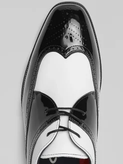 Oxfords|Dress & Formal Shoes-Stacy Adams Dayton II Wingtip Oxfords Black/White