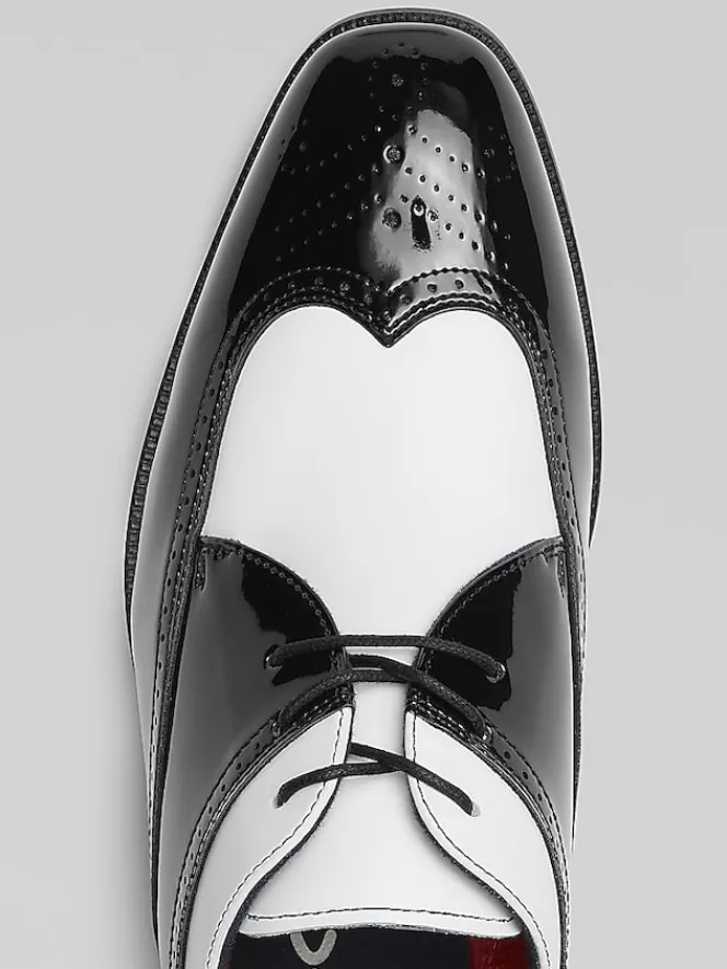 Oxfords|Dress & Formal Shoes-Stacy Adams Dayton II Wingtip Oxfords Black/White
