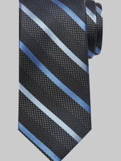 Ties-Joseph Abboud Diagonal Stripe Silk Tie Black